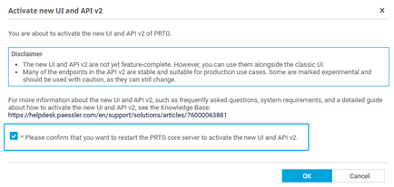 Confirm New UI Activation